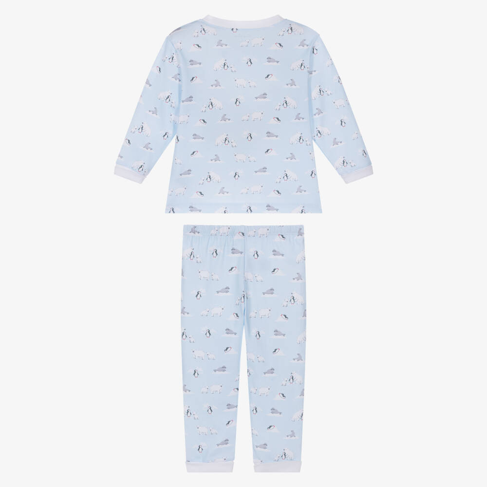 Kissy Kissy-Boys Blue & White Pima Cotton Arctic Awe Pyjamas | Childrensalon Outlet