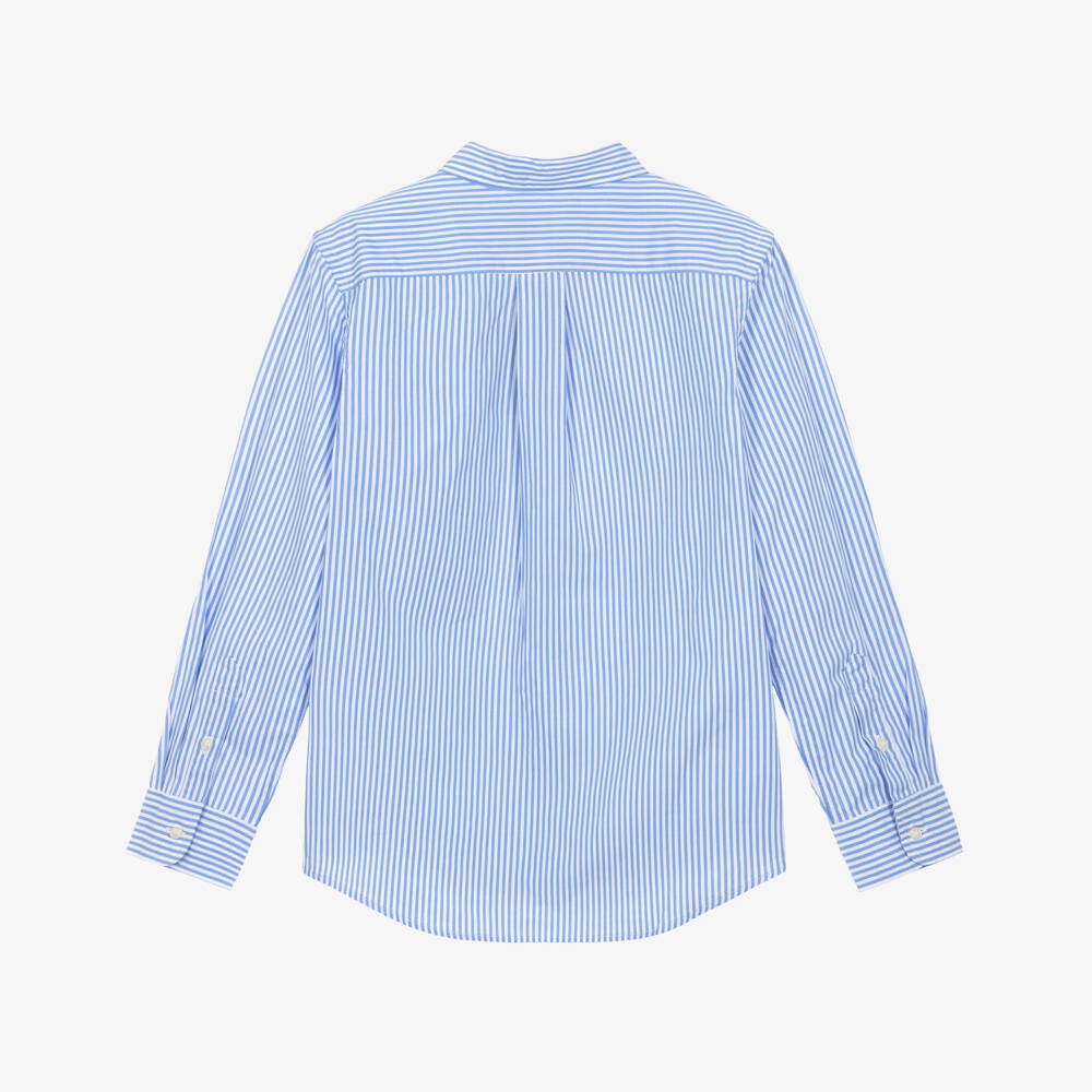 Ralph Lauren-Boys Blue & White Striped Cotton Shirt | Childrensalon Outlet