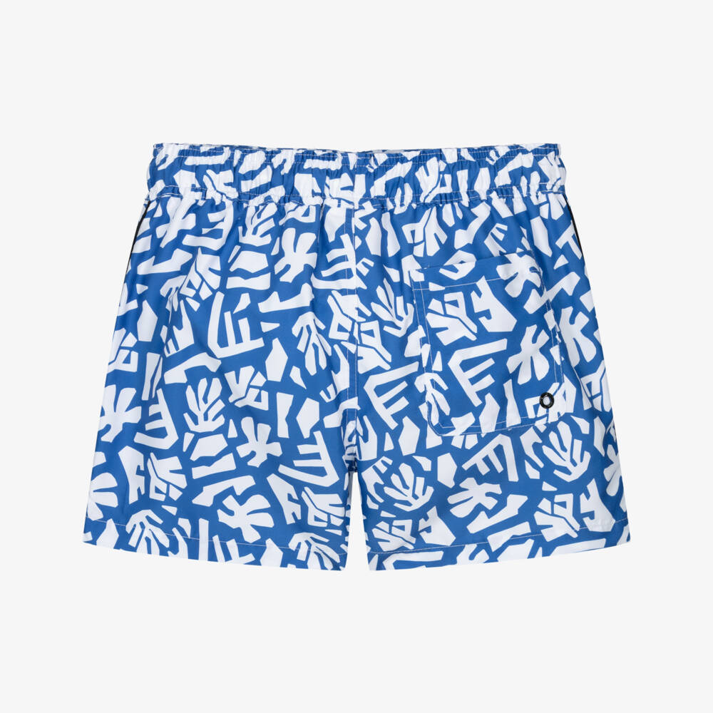 Mayoral Nukutavake-Boys Blue & White Swim Shorts | Childrensalon Outlet
