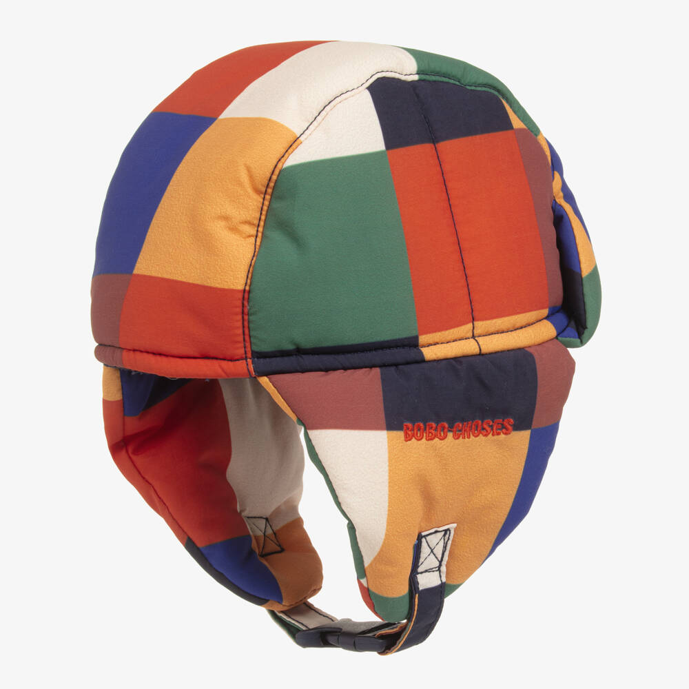 Bobo Choses-Boys Blue & Yellow Colourblock Checked Hat | Childrensalon Outlet