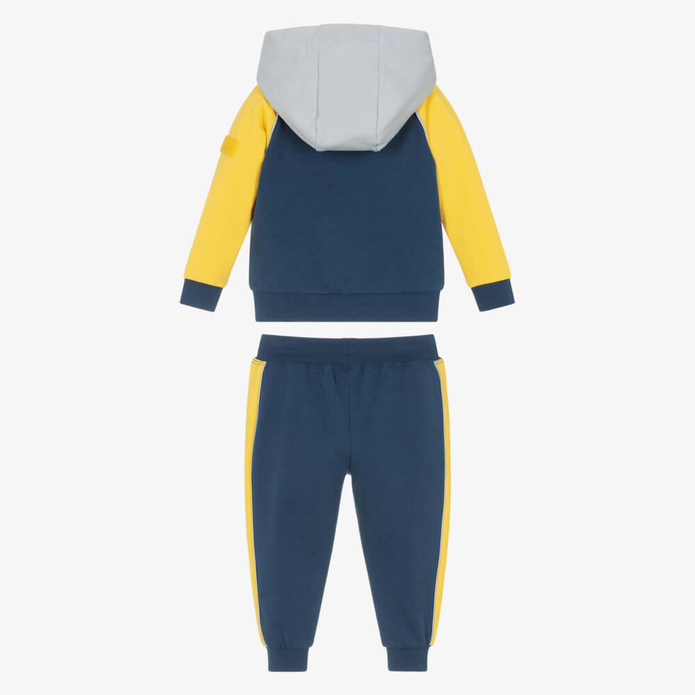 Mitch & Son-Boys Blue & Yellow Cotton Tracksuit | Childrensalon Outlet