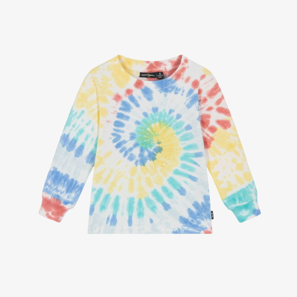 Rock Your Baby-Boys Blue & Yellow Tie-Dye Cotton Top | Childrensalon Outlet