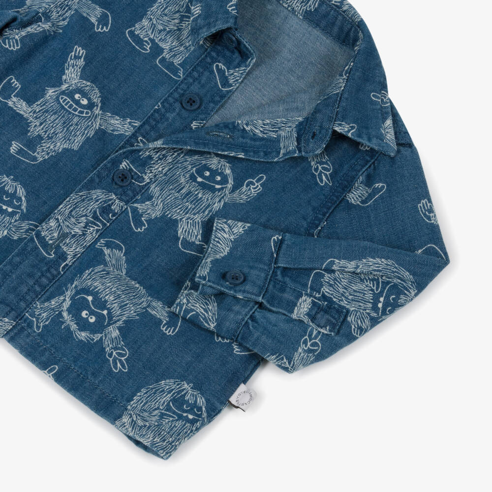 Stella McCartney Kids-Boys Blue Yeti Chambray Shirt | Childrensalon Outlet
