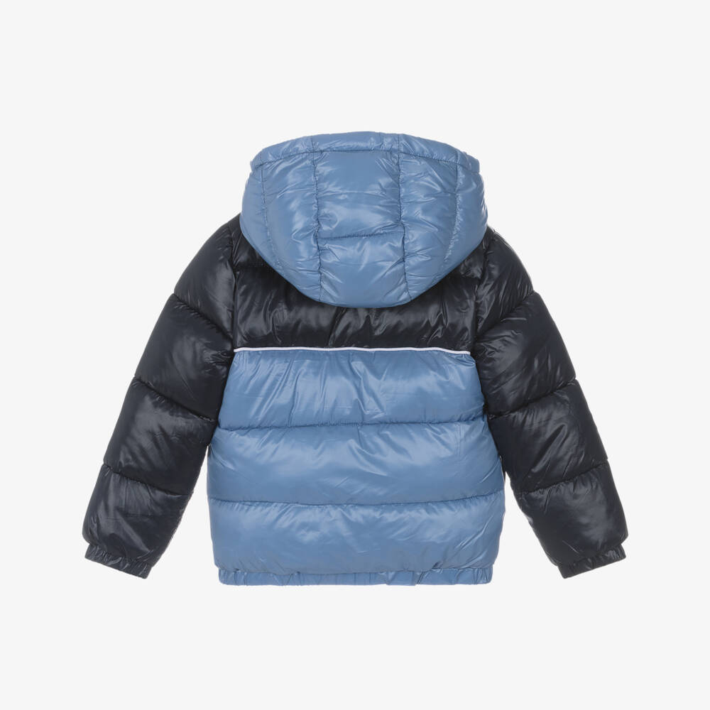 Guess-Boys Blue Zip-Up Puffer Jacket | Childrensalon Outlet