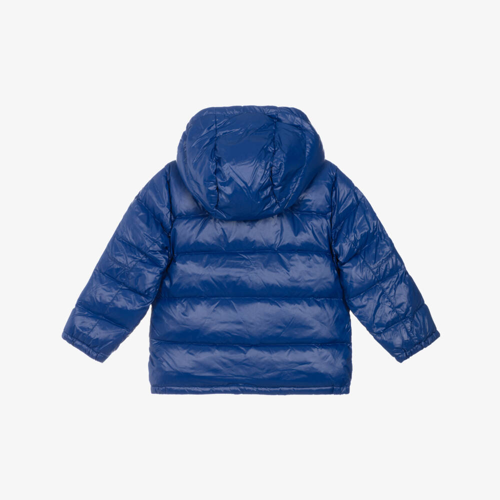 Ralph Lauren-Boys Bright Blue Down Puffer Jacket with Detachable Hood | Childrensalon Outlet