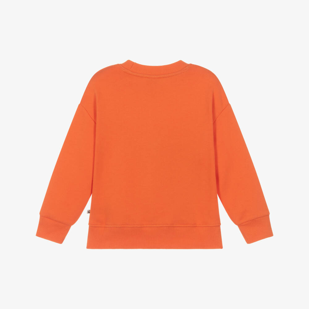 Frugi-Boys Bright Orange Organic Cotton Bear Sweatshirt | Childrensalon Outlet
