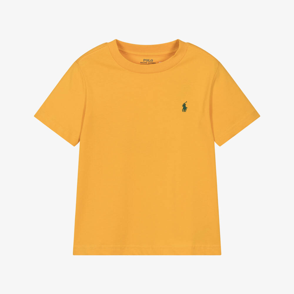 Ralph Lauren-Boys Bright Yellow Cotton Pony Logo T-Shirt | Childrensalon Outlet