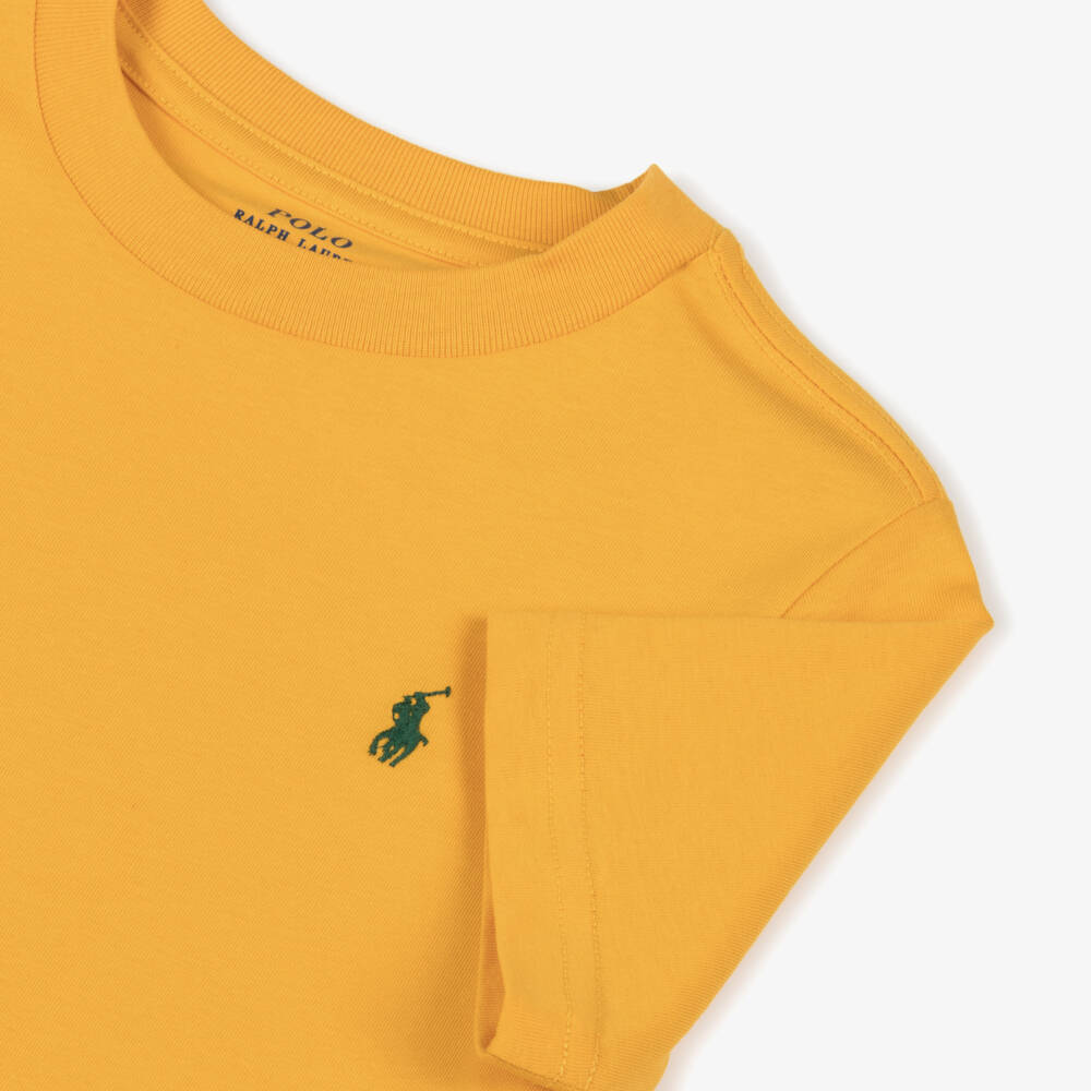 Ralph Lauren-Boys Bright Yellow Cotton Pony Logo T-Shirt | Childrensalon Outlet