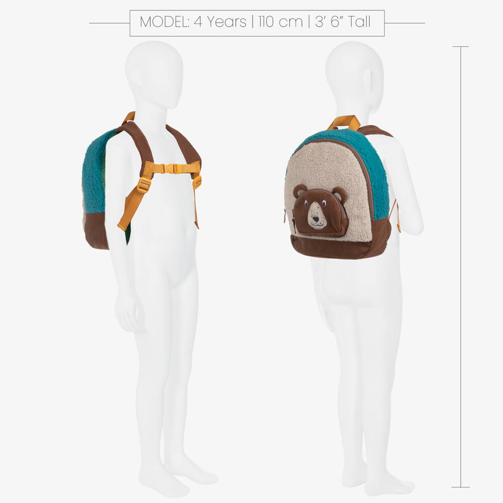Frugi-Boys Brown Bear Fleece Backpack (30cm) | Childrensalon Outlet