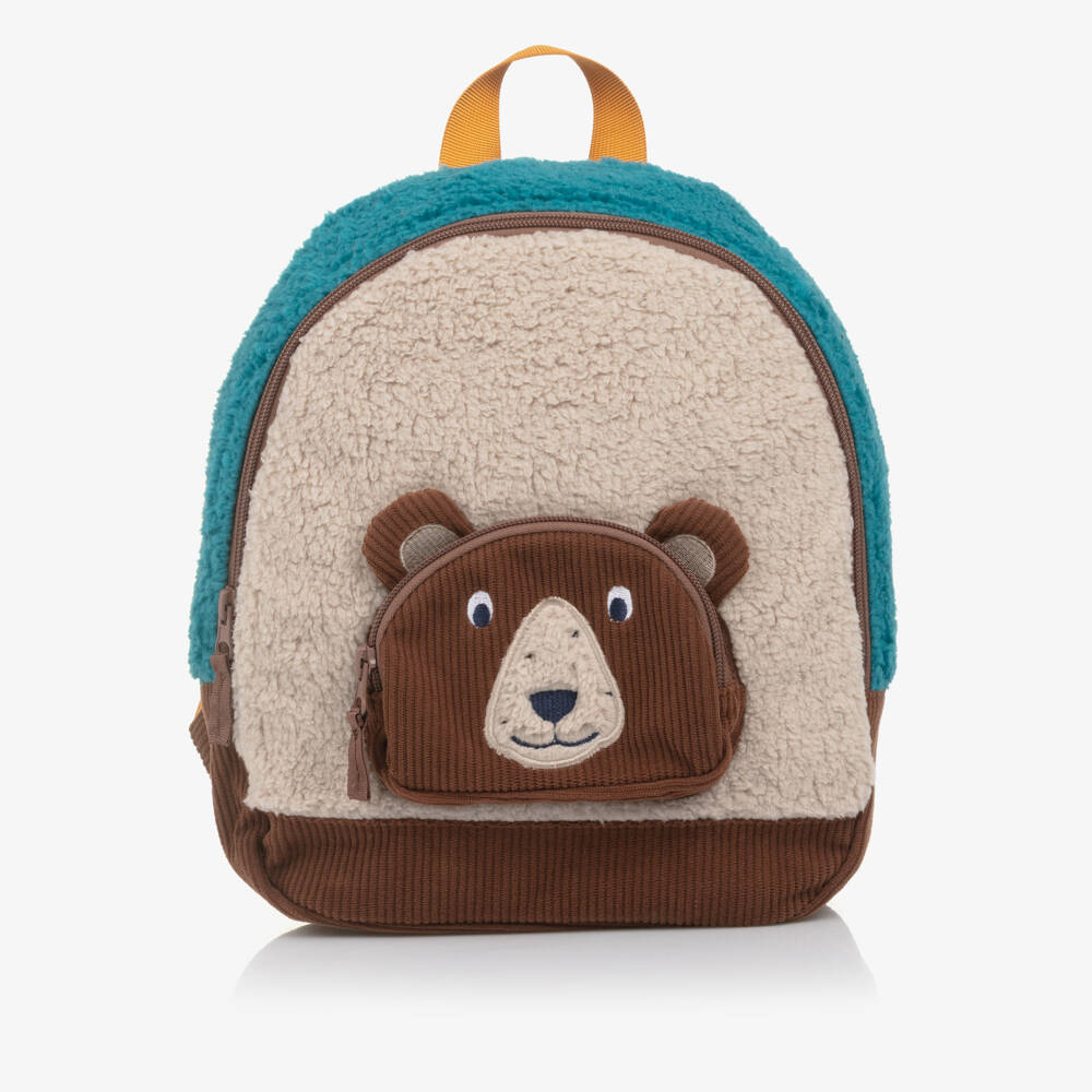 Frugi-Boys Brown Bear Fleece Backpack (30cm) | Childrensalon Outlet