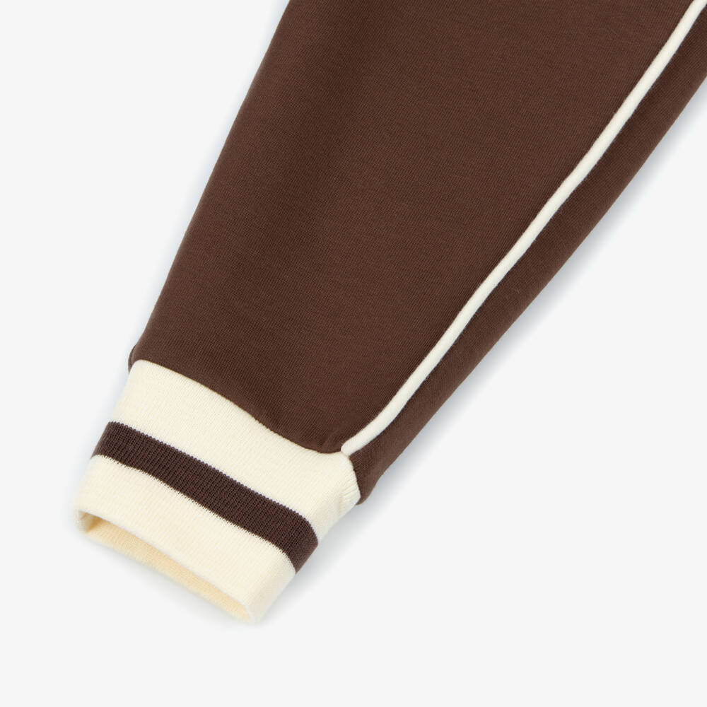 Monnalisa-Boys Brown Cotton Jersey Joggers | Childrensalon Outlet