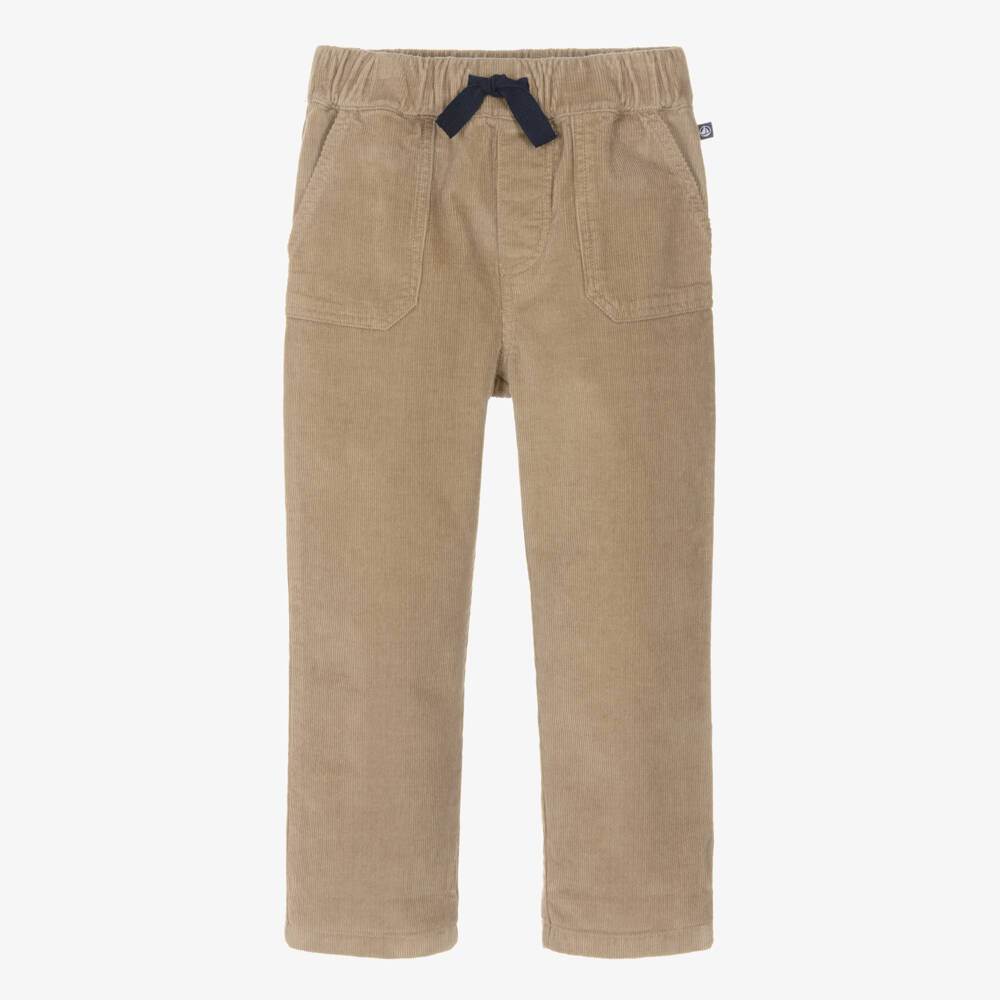 Petit Bateau-Boys Brown Organic Cotton Corduroy Trousers | Childrensalon Outlet