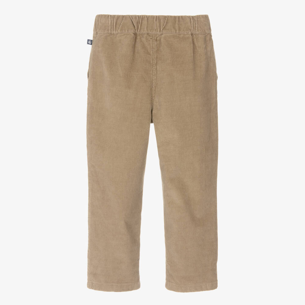 Petit Bateau-Boys Brown Organic Cotton Corduroy Trousers | Childrensalon Outlet