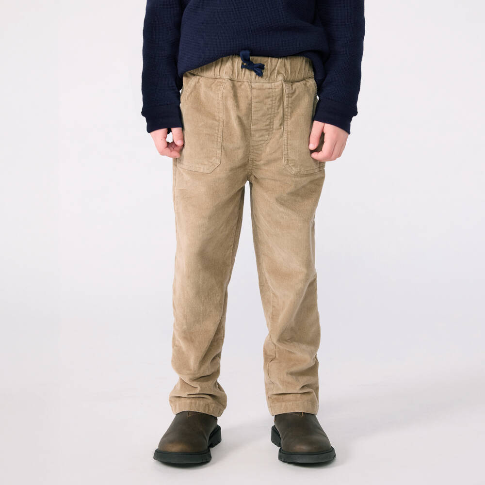 Petit Bateau-Boys Brown Organic Cotton Corduroy Trousers | Childrensalon Outlet