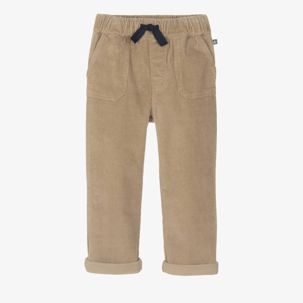 Petit Bateau-Boys Brown Organic Cotton Corduroy Trousers | Childrensalon Outlet