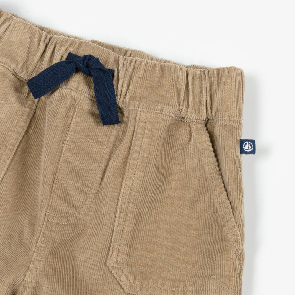 Petit Bateau-Boys Brown Organic Cotton Corduroy Trousers | Childrensalon Outlet