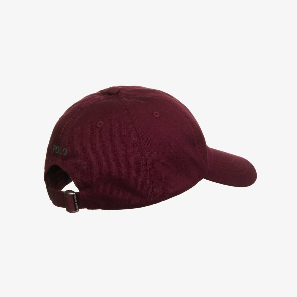 Ralph Lauren-Boys Burgundy Cotton Pony Logo Cap | Childrensalon Outlet