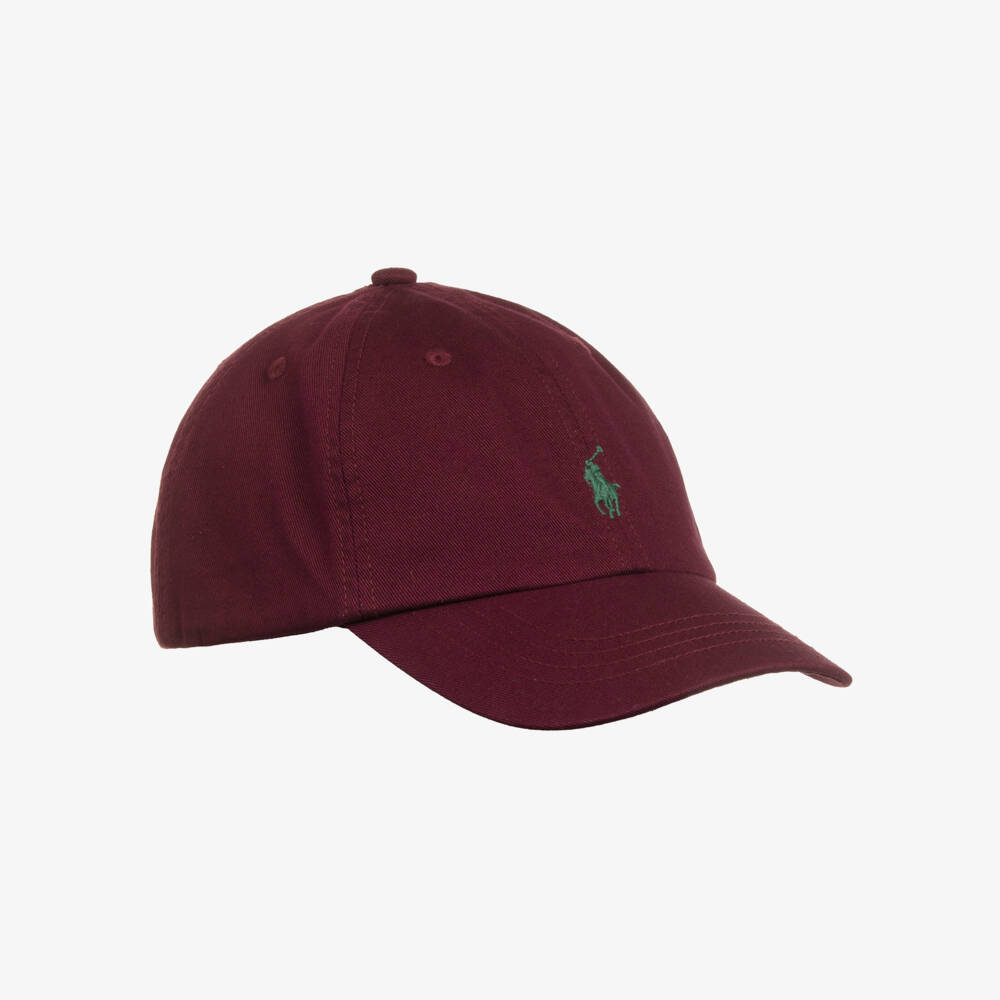 Ralph Lauren-Boys Burgundy Cotton Pony Logo Cap | Childrensalon Outlet