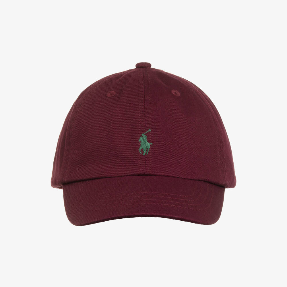 Ralph Lauren-Boys Burgundy Cotton Pony Logo Cap | Childrensalon Outlet