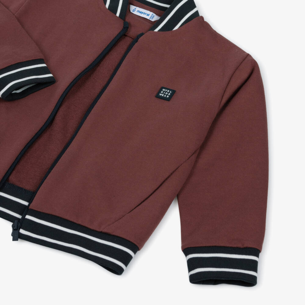 Mayoral-Boys Burgundy Red & Navy Blue 3 Piece Cotton Tracksuit | Childrensalon Outlet