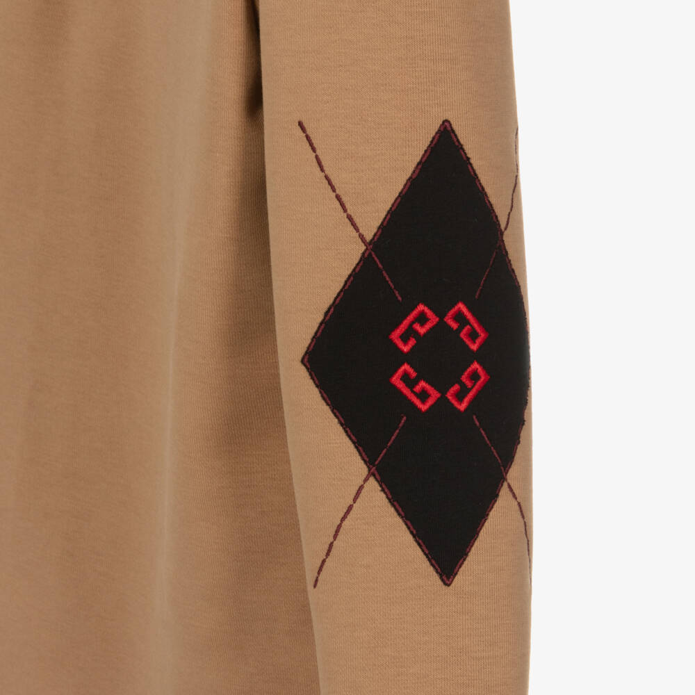 Givenchy-Boys Camel Brown Cotton Jersey Polo Top | Childrensalon Outlet