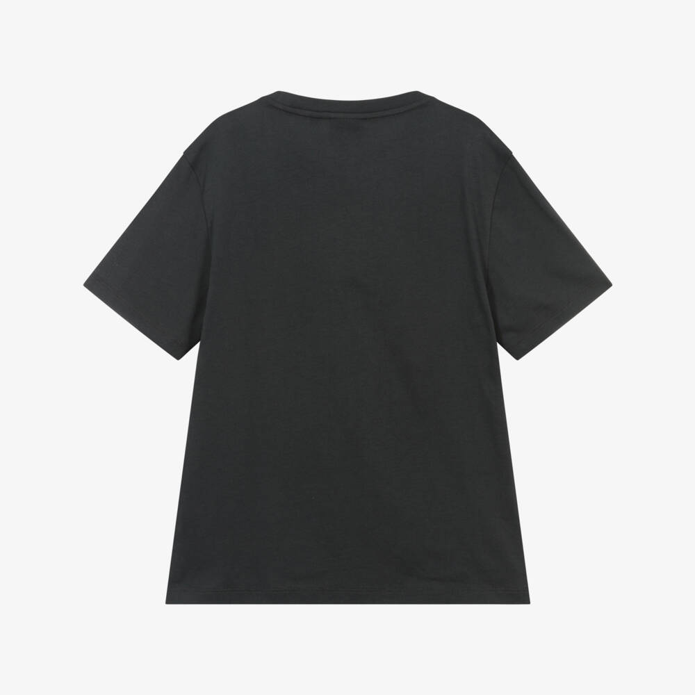EA7 Emporio Armani-Boys Charcoal Grey Cotton T-Shirt with EA7 Logo | Childrensalon Outlet