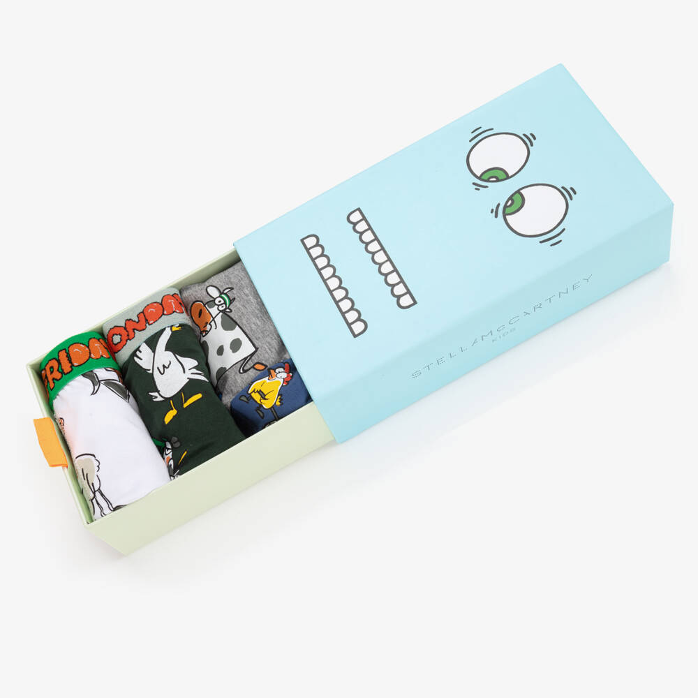 Stella McCartney Kids-Boys Cotton Animal Boxer Shorts (7 Pack) | Childrensalon Outlet
