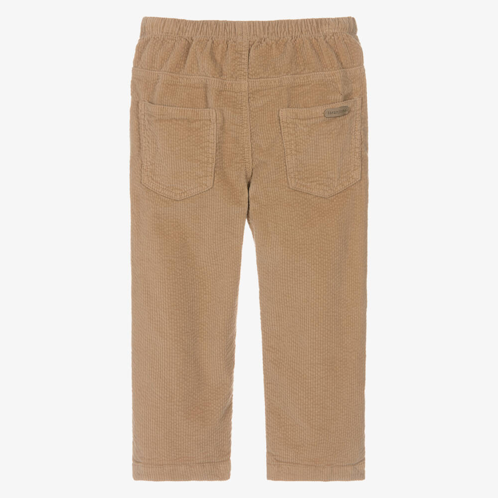 Laranjinha-Boys Dark Beige Cotton Corduroy Trousers | Childrensalon Outlet