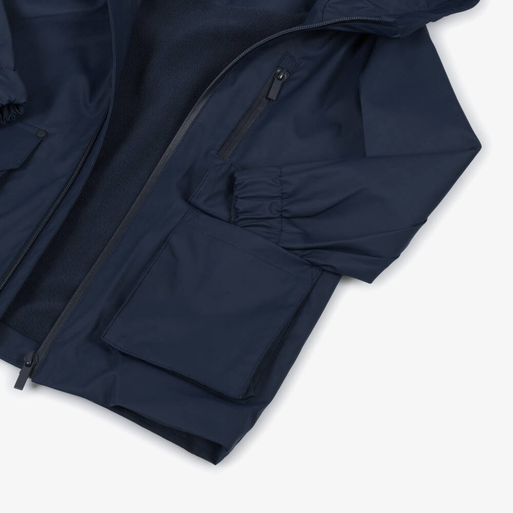 Mayoral-Boys Dark Blue Raincoat with Fleece Lining | Childrensalon Outlet