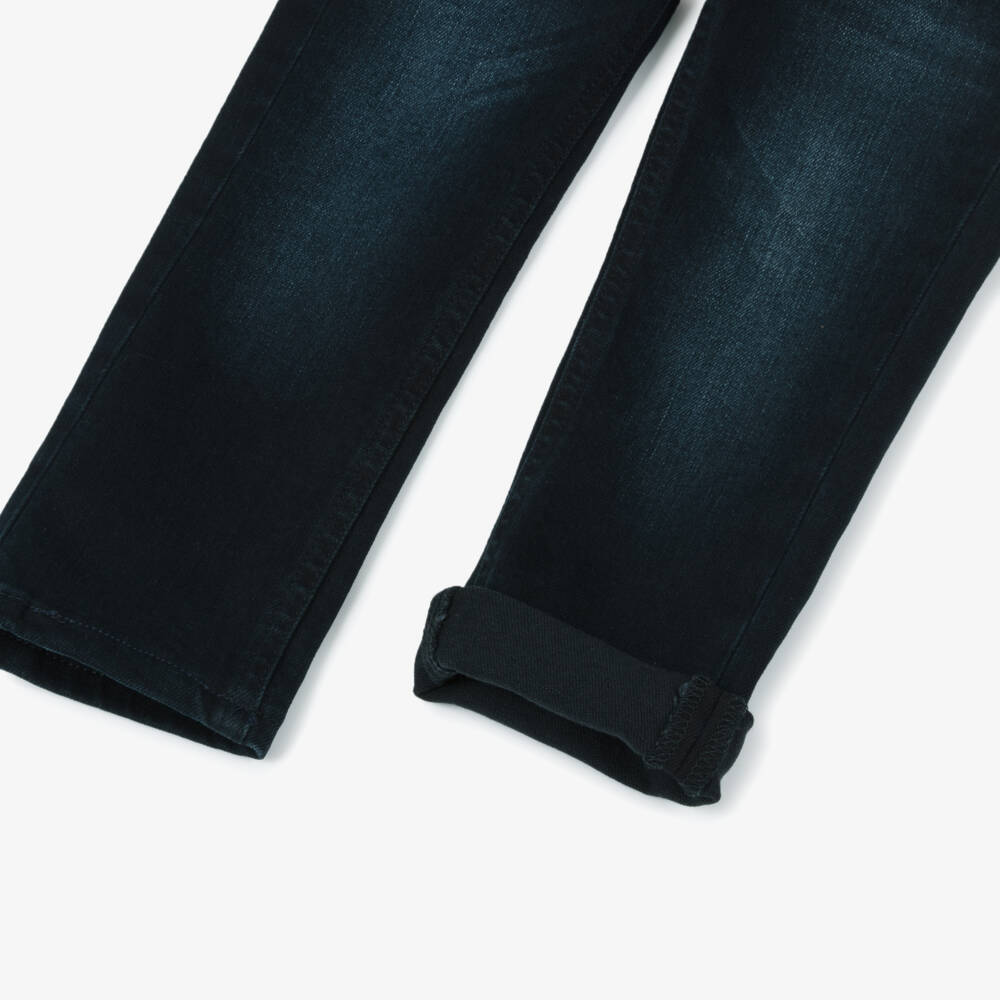Guess- Boys Dark Blue Straight Fit Denim Jeans | Childrensalon Outlet