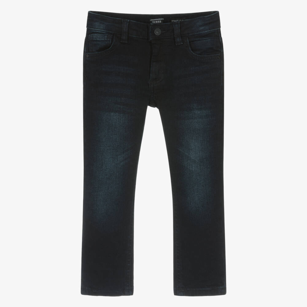 Guess- Boys Dark Blue Straight Fit Denim Jeans | Childrensalon Outlet