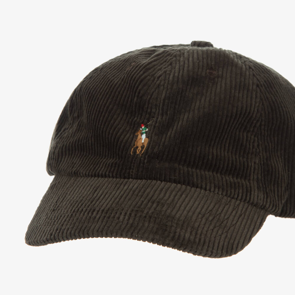 Ralph Lauren-Boys Dark Brown Cotton Corduroy Cap | Childrensalon Outlet