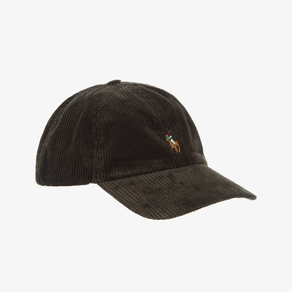 Ralph Lauren-Boys Dark Brown Cotton Corduroy Cap | Childrensalon Outlet