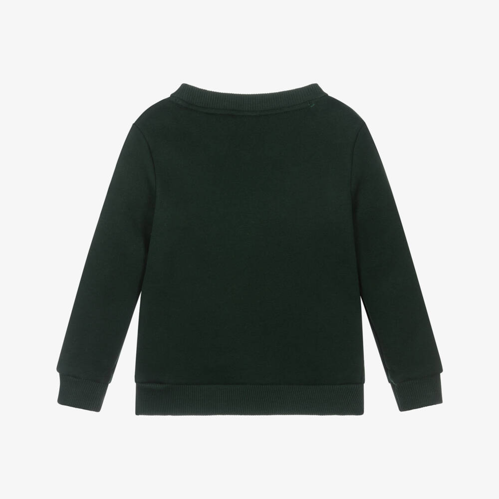 Lacoste-Boys Dark Green Sweatshirt with Crocodile Logo Patch | Childrensalon Outlet