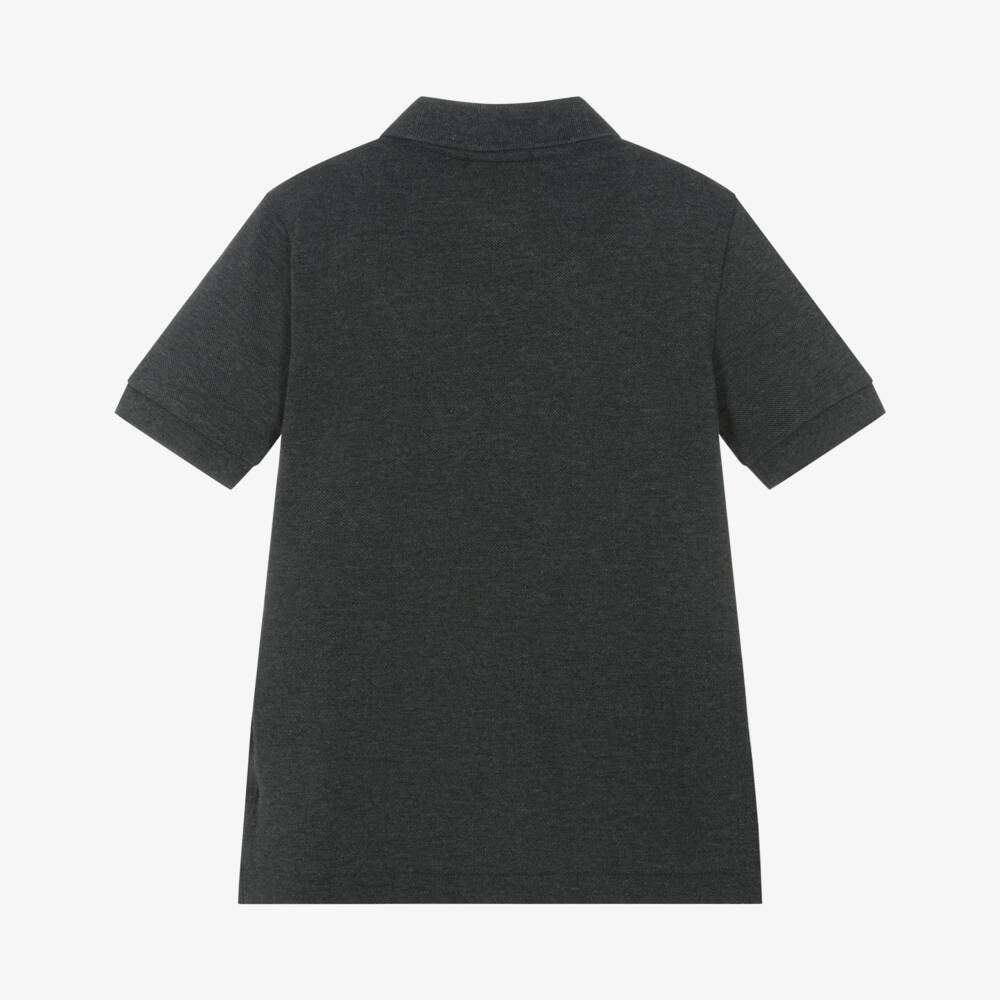 Ralph Lauren-Boys Dark Grey Short-Sleeve Cotton Polo Shirt | Childrensalon Outlet