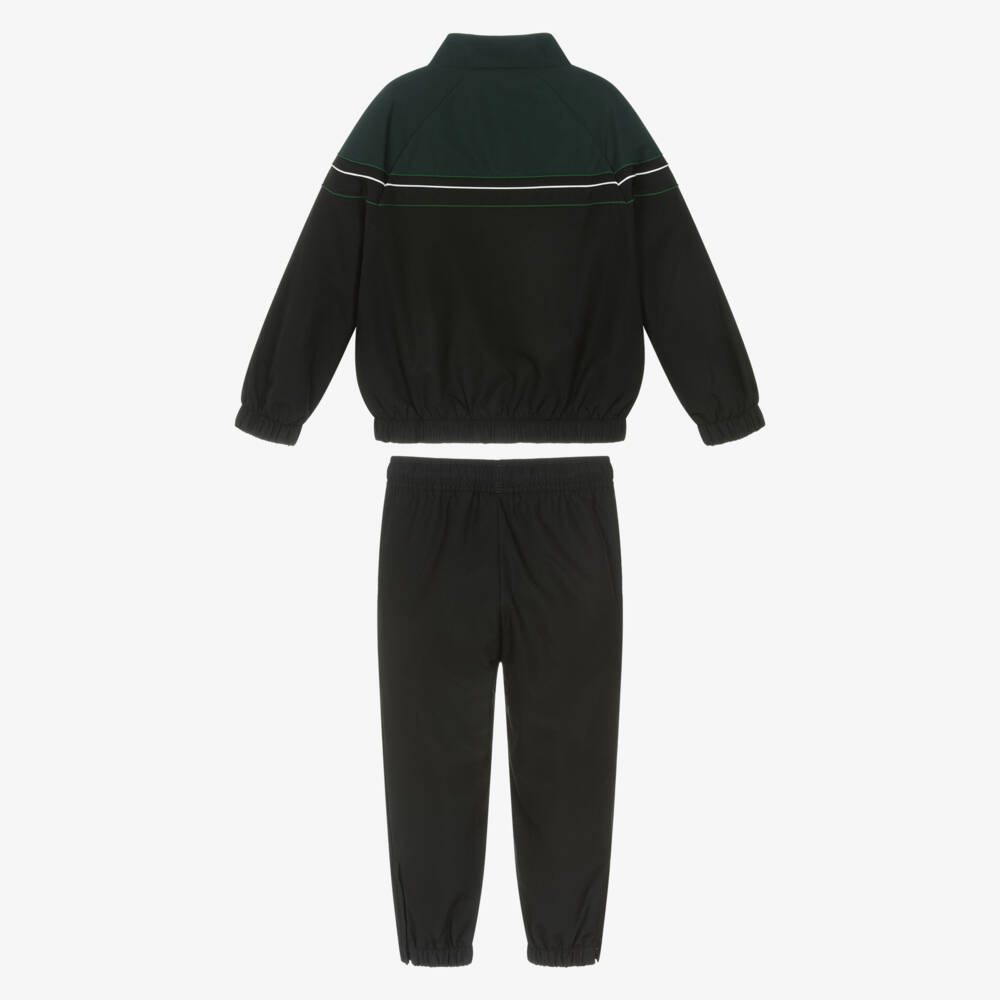 Lacoste-Boys Green & Black Water Repellent Tracksuit | Childrensalon Outlet