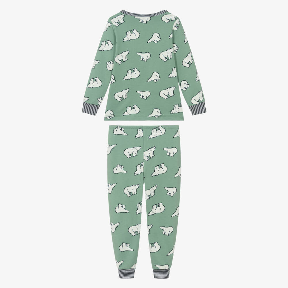 Petit Bateau-Boys Green Cotton Polar Bear Pyjamas | Childrensalon Outlet
