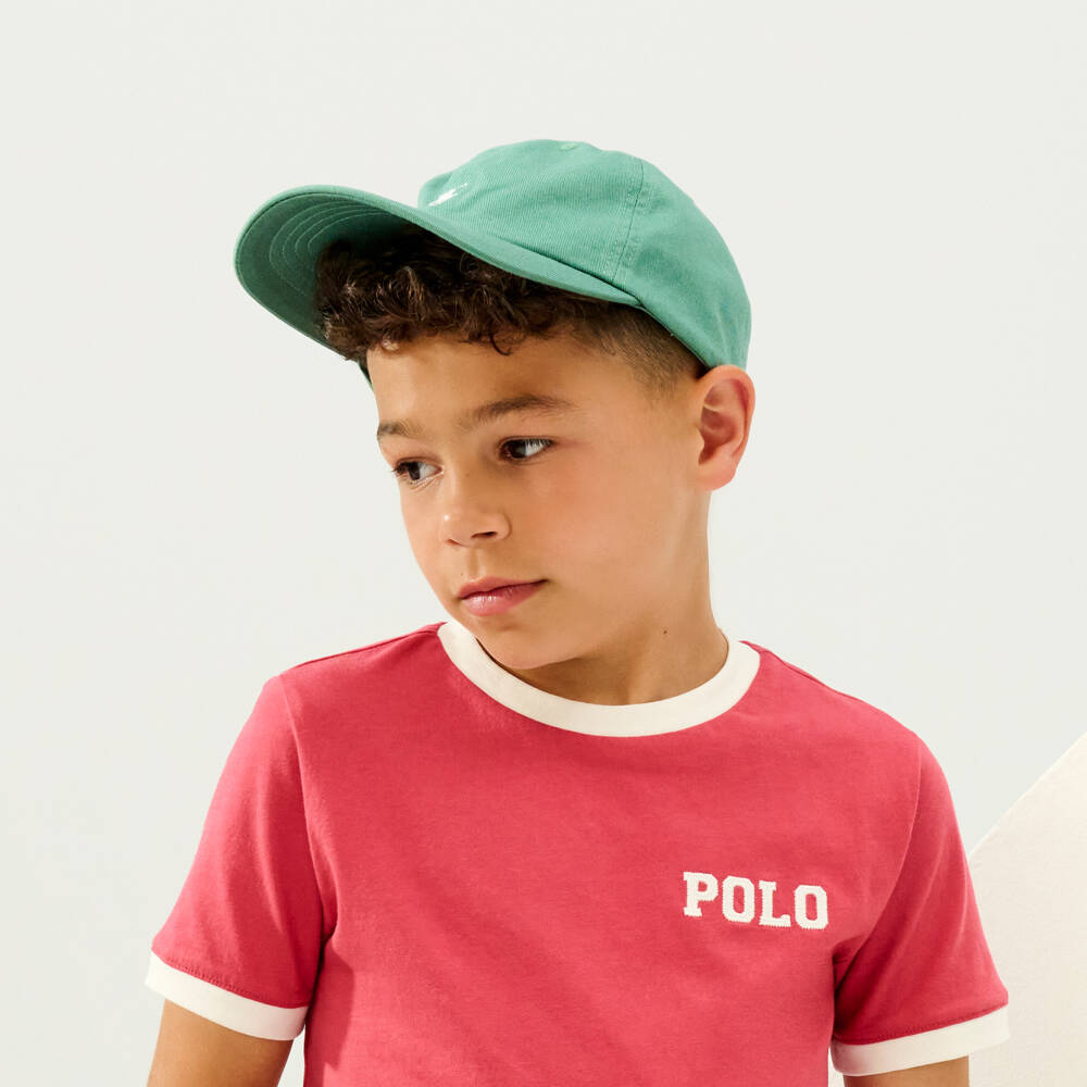 Ralph Lauren-Boys Green Cotton Pony Logo Cap | Childrensalon Outlet