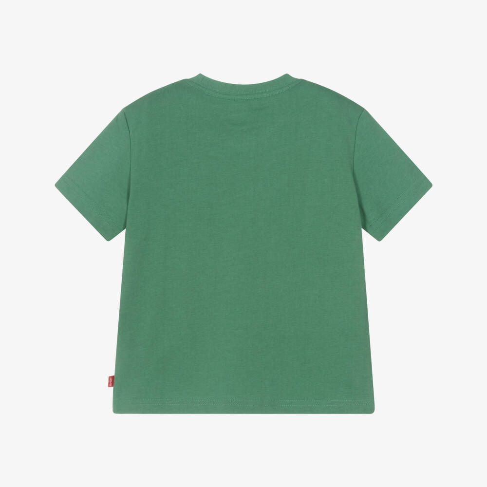 Levi's-Boys Green Cotton Varsity Logo T-Shirt | Childrensalon Outlet