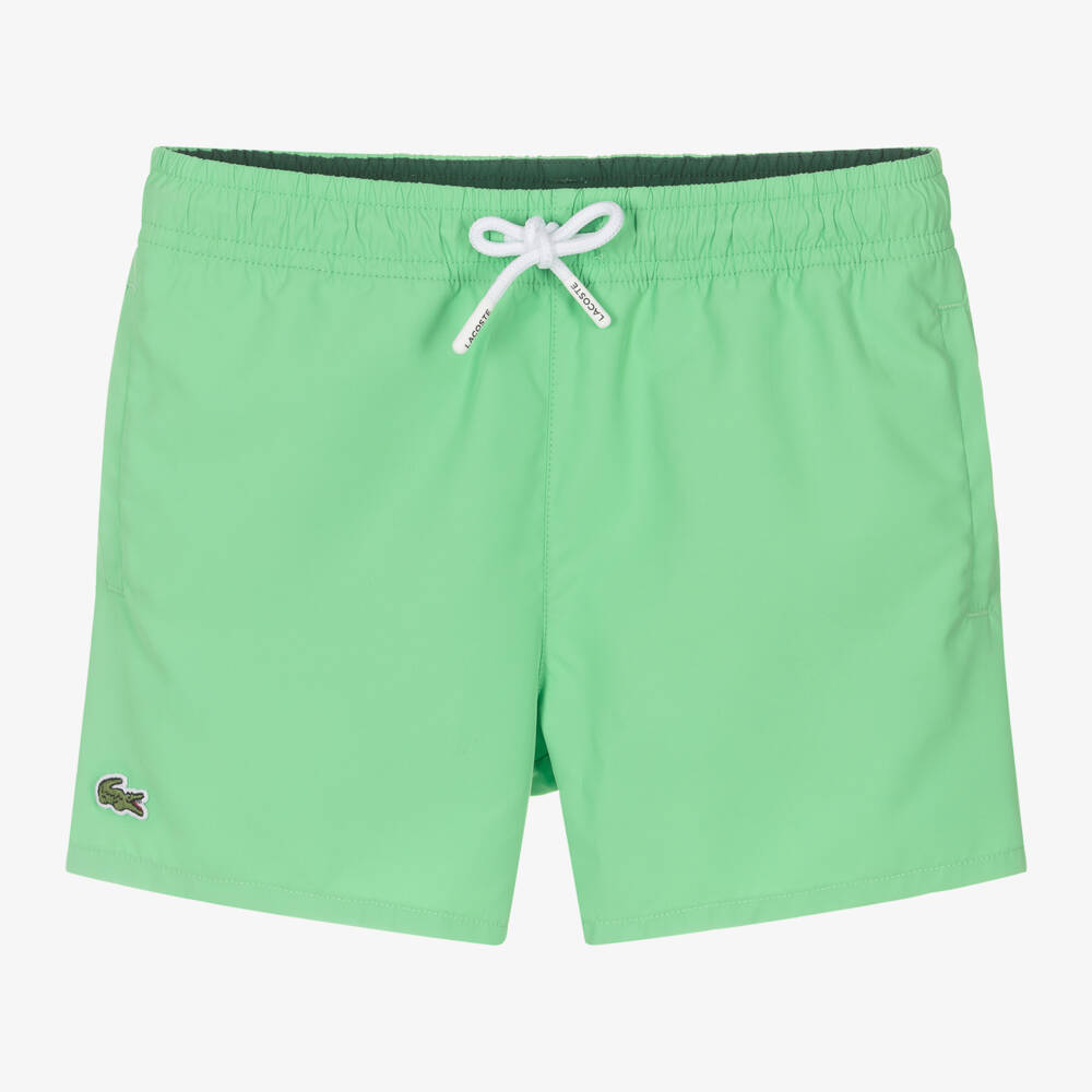 Lacoste-Boys Green Crocodile Swim Shorts | Childrensalon Outlet