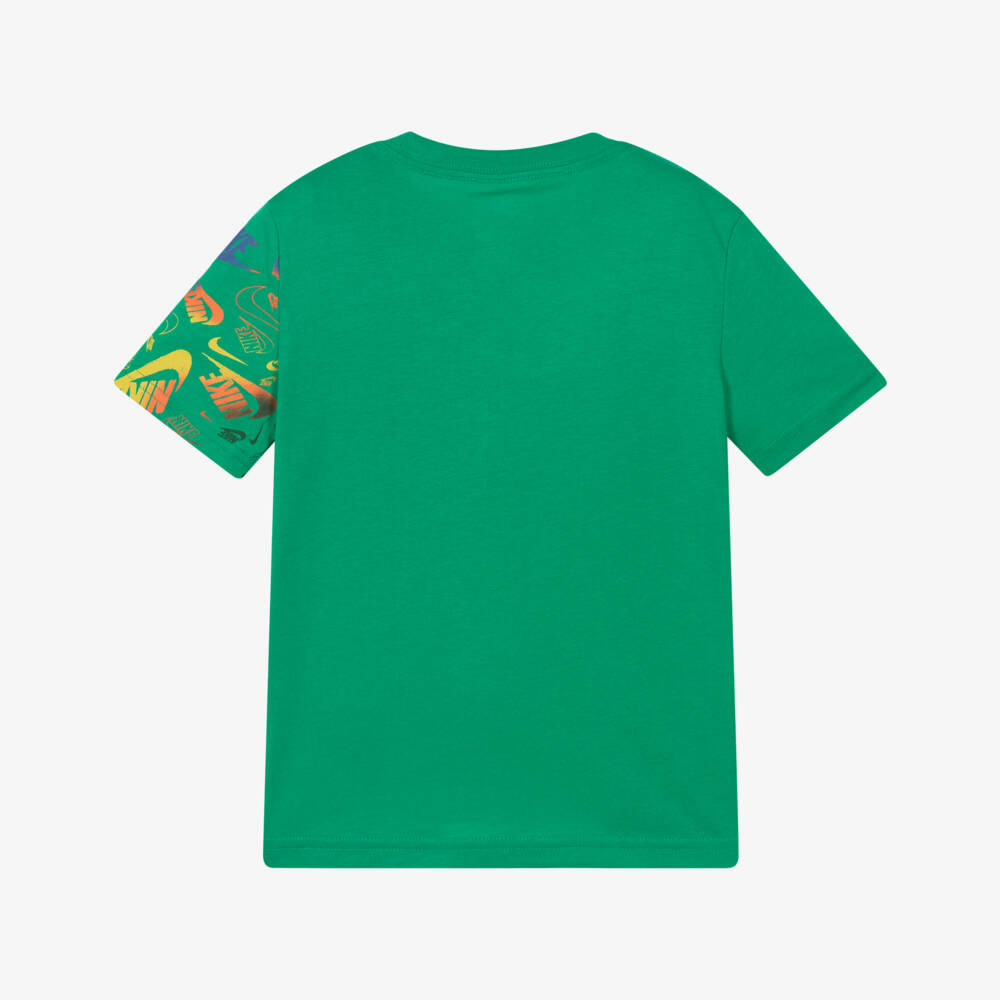 Nike-Boys Green Graphic Logo Print T-Shirt | Childrensalon Outlet