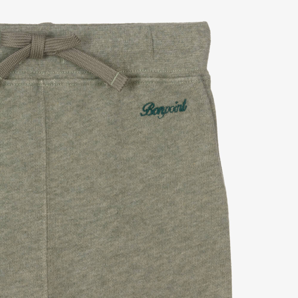 Bonpoint-Boys Green Marl Drawstring Joggers | Childrensalon Outlet