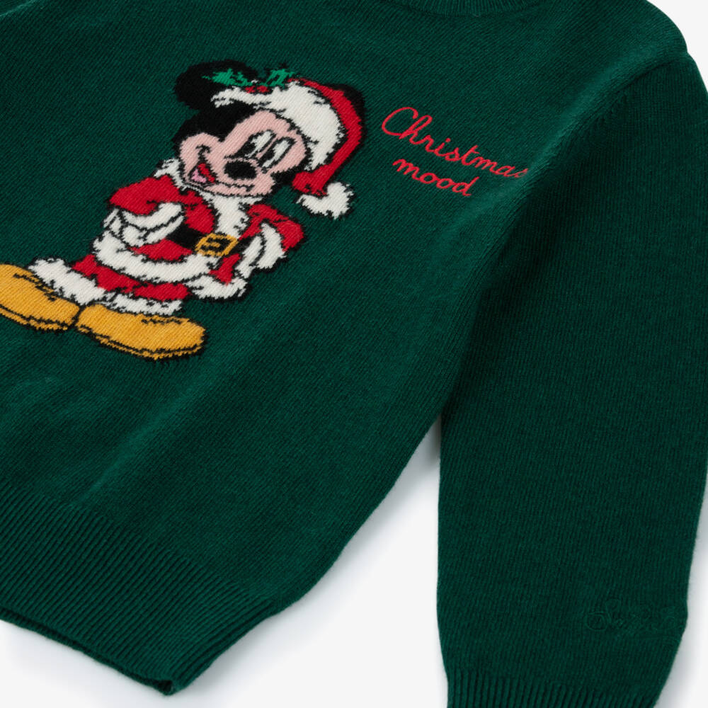 MC2 Saint Barth-Boys Green Mickey Mouse Disney Sweater | Childrensalon Outlet