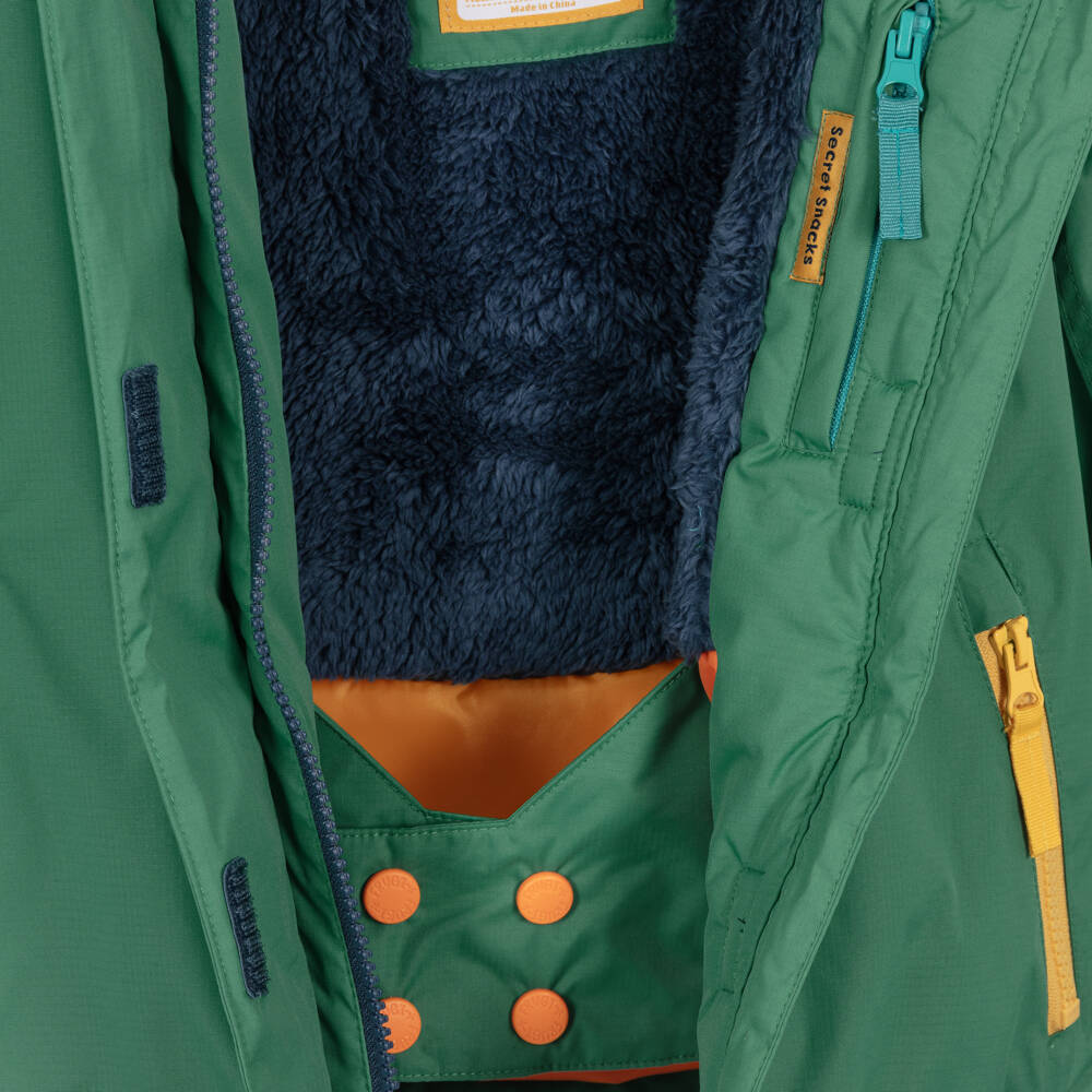 Frugi-Boys Green Mountain Scene Ski Jacket | Childrensalon Outlet