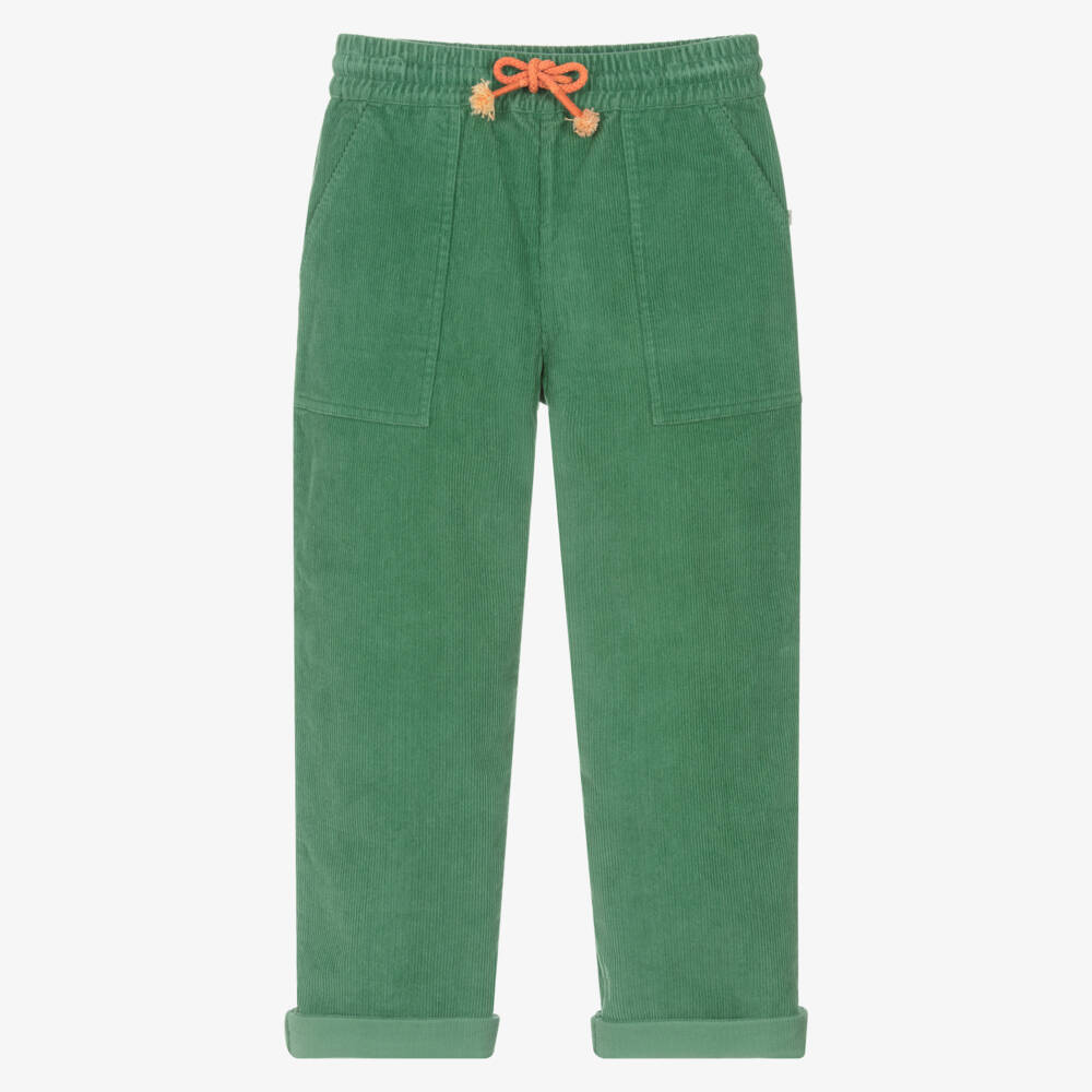 Frugi-Boys Green Organic Cotton Corduroy Trousers | Childrensalon Outlet