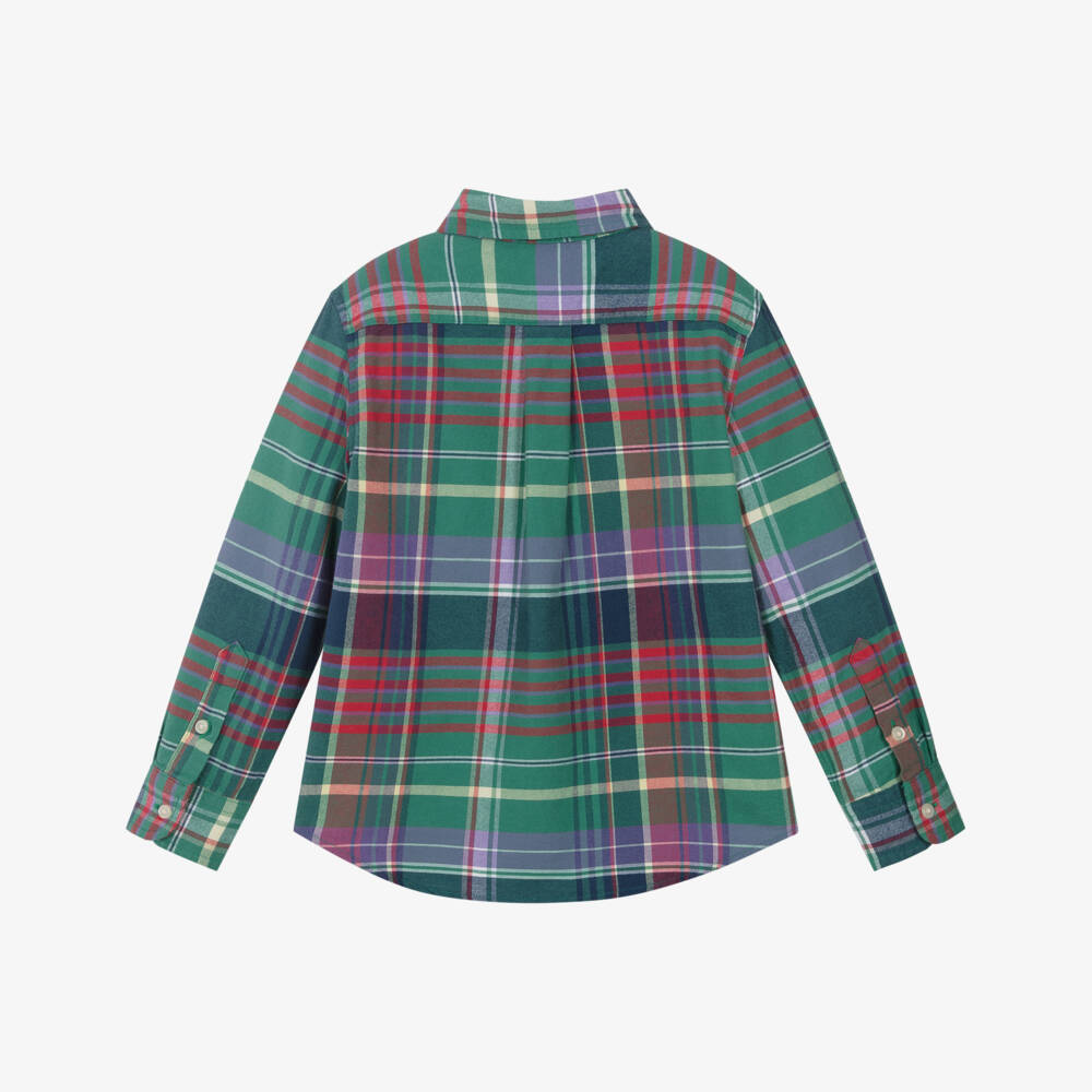 Ralph Lauren-Boys Green & Purple Tartan Brushed Cotton Shirt | Childrensalon Outlet