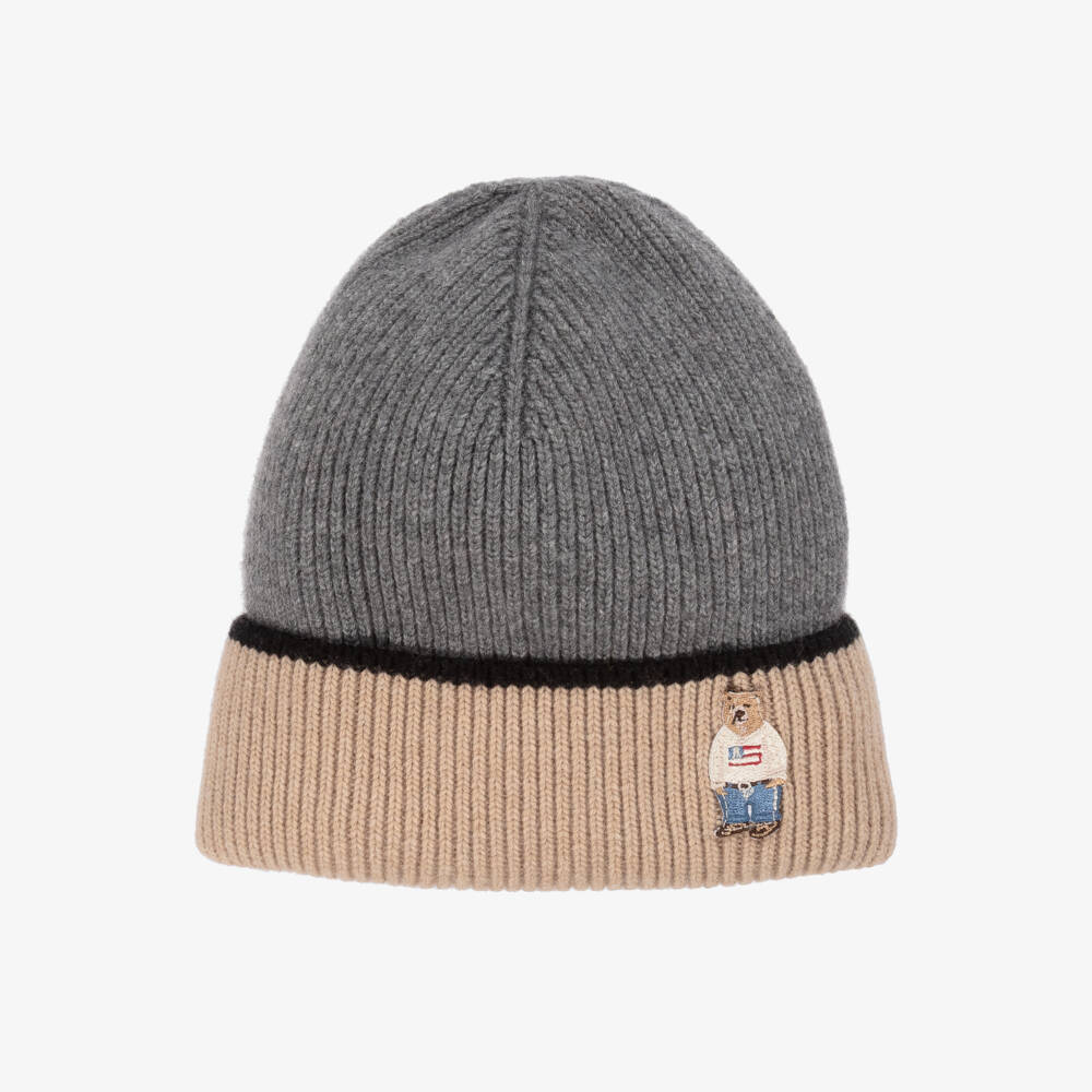 Jamiks-Шапка вязаная серая бежевая для мальчиков | Childrensalon Outlet