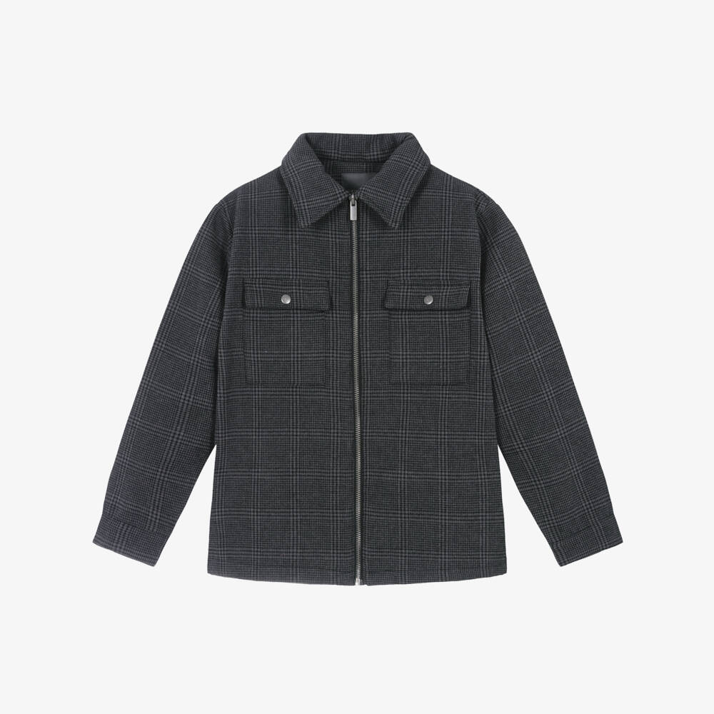 Mayoral Nukutavake-جاكيت كاروهات أسود ورمادي للأولاد | Childrensalon Outlet