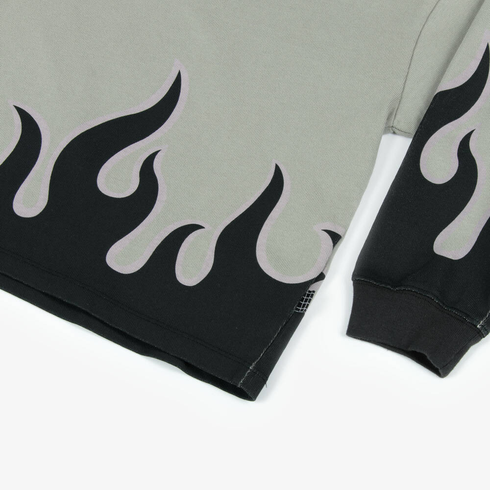 Molo-Boys Grey & Black Flames Organic Cotton Sweatshirt | Childrensalon Outlet