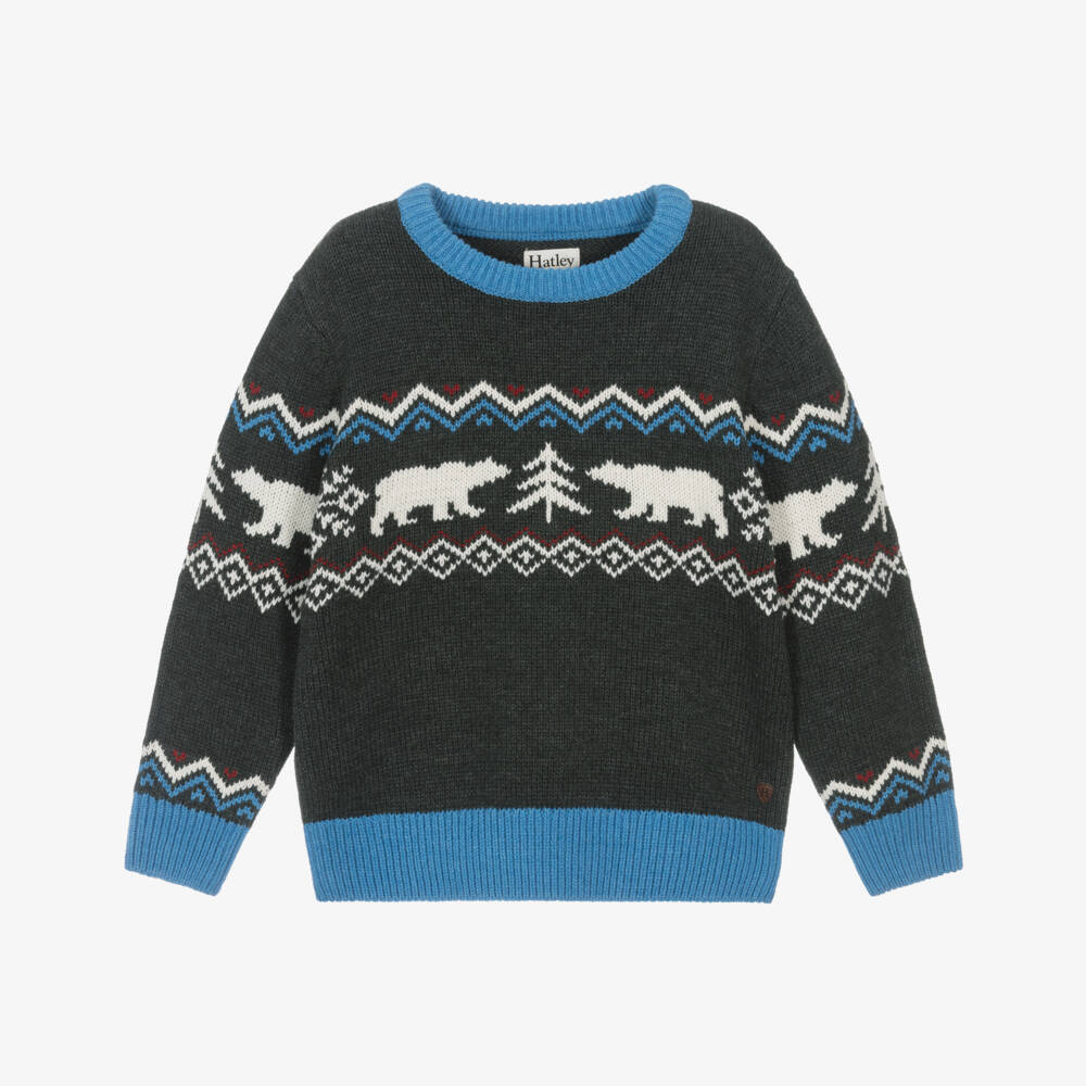 Hatley-Серый и синий вязаный свитер для мальчиков | Childrensalon Outlet